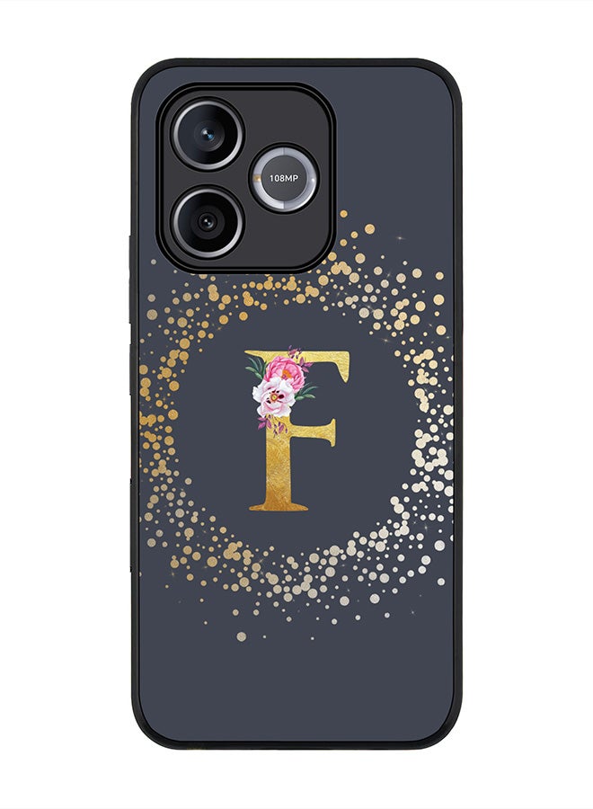 Stylizedd For Honor 600 Lite / 500 Smart / Honor X80i Case,Slim fit Camera Protection, Shockproof Thin Phone cover  - Custom Monogram Floral - F  (Grey ) - Image 1