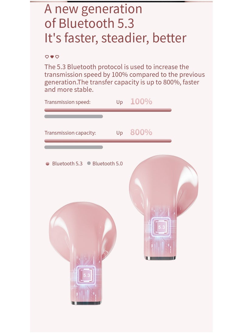 NIBEMINENT Wireless Rotatable Bluetooth Headset，Wireless Sports Love Couple Headphones TWS 5.3 with Heart Shape, Square Row, Two Shapes Arbitrarily Switch  - Image 3