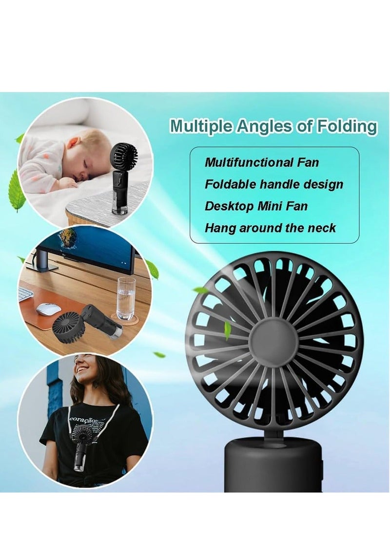 general Handheld Fan, Rechargeable Misting Hand Fan, Multi-purpose for Portable Mini Mister Fan, 4 Speeds 20ml Spray 90° Foldable USB Personal Water Fan for Travel Office Outdoor (black) - Image 2