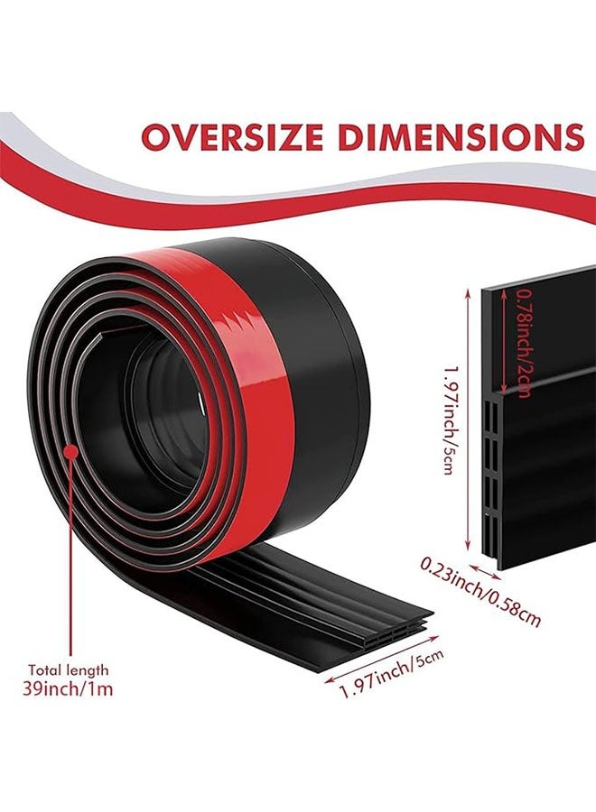 Door Draft Stopper 1m, Under Door Seal for Exterior and Interior Doors, Door Sweep Strip Under Door Draft Blocker, Soundproof Door Bottom Weather Stripping, Black - Image 2
