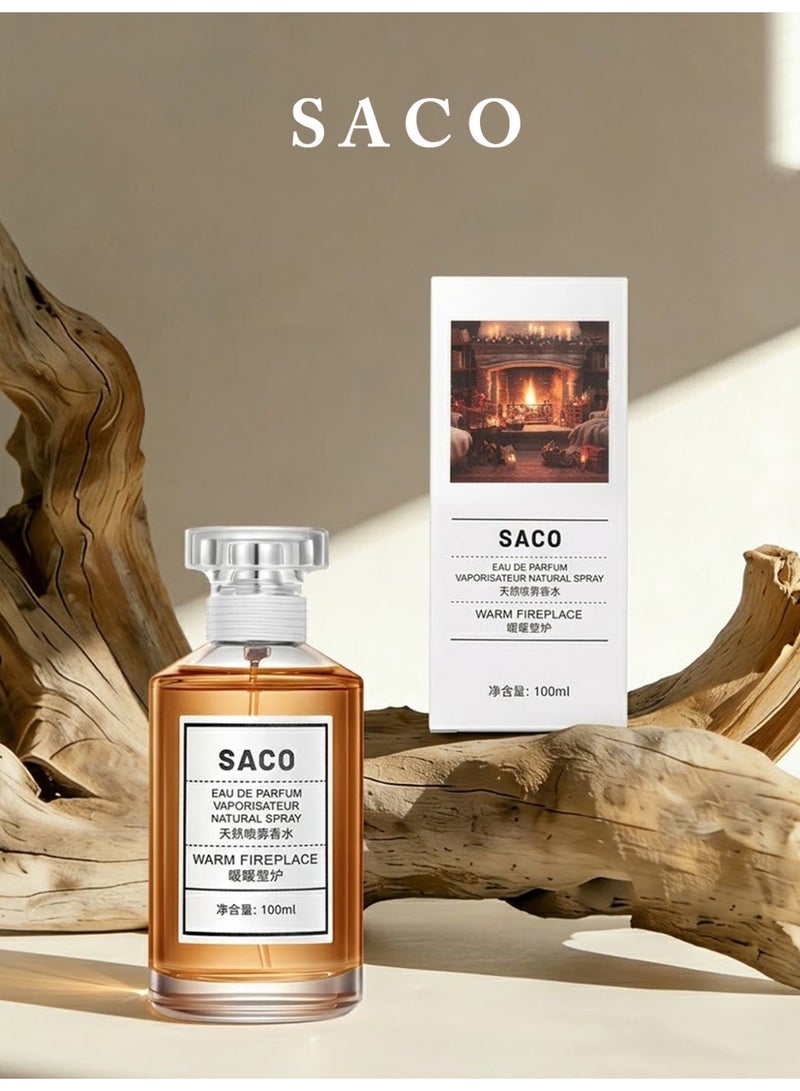SACO/Warm Fireplace EDP/Woody fragrance Eau De Parfum/The Perfect Gift for Valentine's Day&Halloween&Ramadan for Women - Image 1