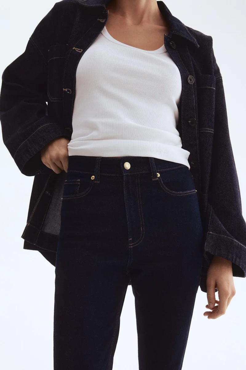 اتش اند ام جينز بقصّة سكيني وخصر عالي