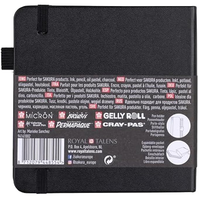 SKETCH NOTEBOOK, 80 SHEETS, BLACK PAGES, 12 X 12 CM - Image 2