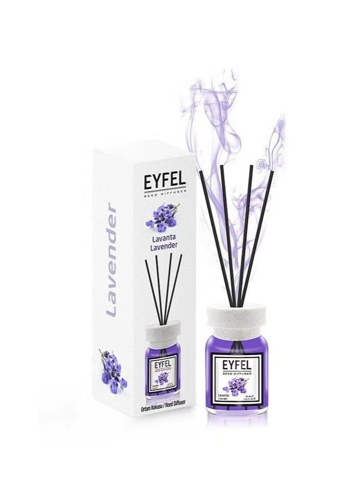 EYFEL Pack of 4 Reed Diffuser Combo LAVANDER ORRANGE STRAWBERRY VANILLA 4x120 480ml - Image 3