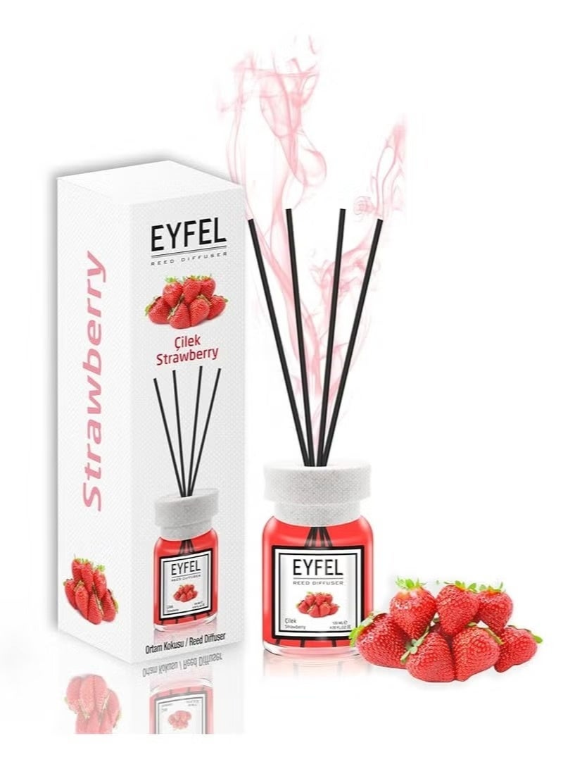 EYFEL Pack of 4 Reed Diffuser Combo LAVANDER ORRANGE STRAWBERRY VANILLA 4x120 480ml - Image 4