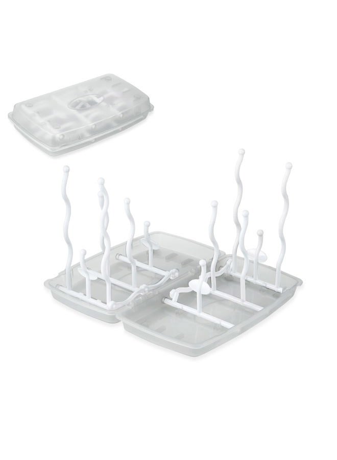 PandaEar Travel Bottle Drying Rack Space Saving| Portable Baby Bottle Dry Rack| Upright Vertical Collapsible Water Bottle Drying Rack| Dryer Rack for Baby Bottles Accessories - Image 1
