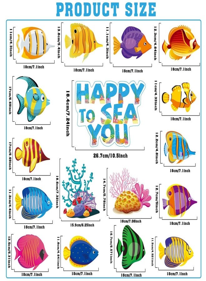 Wiooffen 66 Pcs Tropical Fish Hanging Ceiling Swirls Under The Sea Party Decorations Ocean Themed Party Hanging Spiral Decorations for Boys Girls Kids Mermaid Creatures Ocean Party Birthday Party Supplies - Image 3