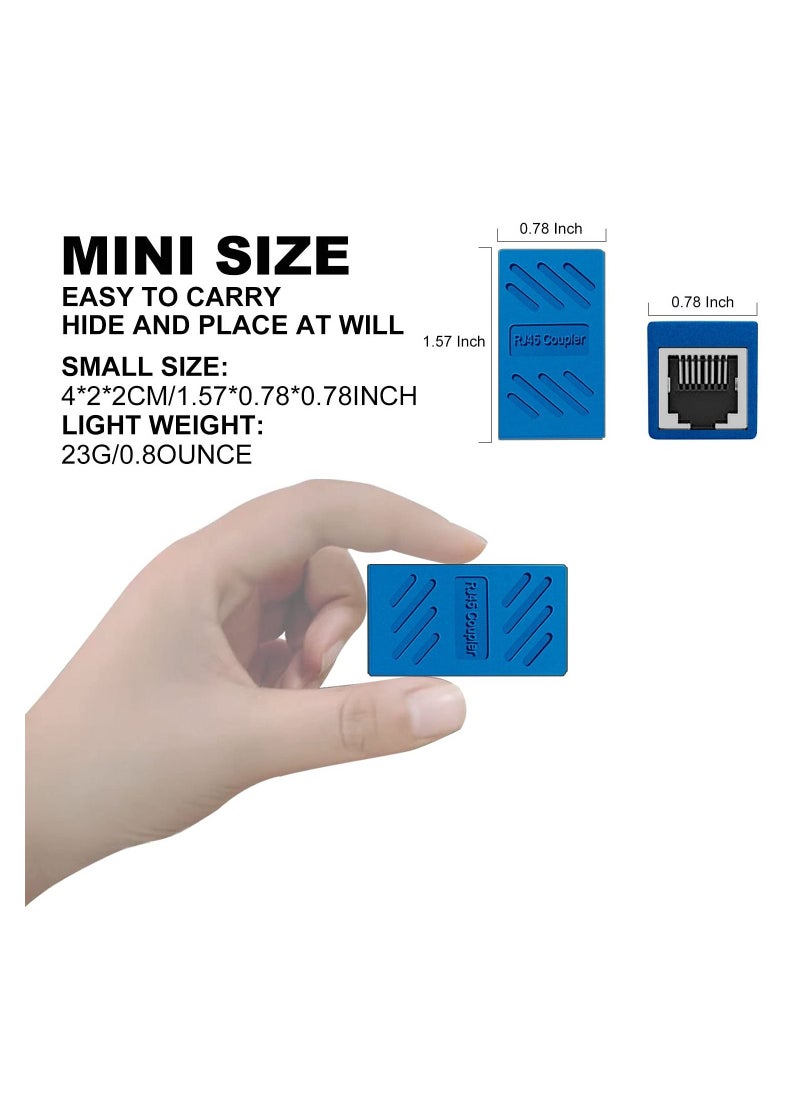 KASTWAVE RJ45 Coupler 10 Pack in Line Coupler Cat7 Cat6 Cat5 Cat5e Ethernet Network Cable Extender Adapter Female to Female Support 100BASE TX Blue  - Image 5