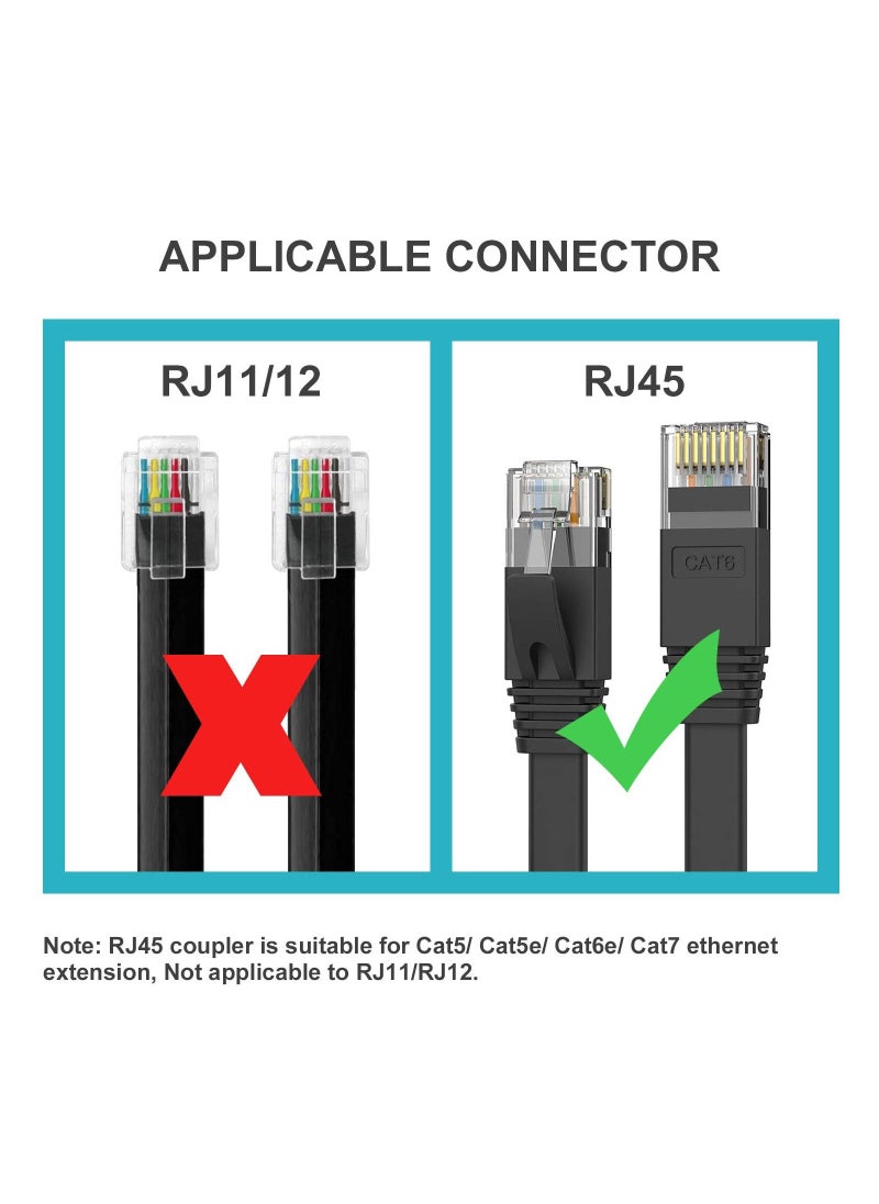 KASTWAVE RJ45 Coupler 10 Pack in Line Coupler Cat7 Cat6 Cat5 Cat5e Ethernet Network Cable Extender Adapter Female to Female Support 100BASE TX Blue  - Image 4