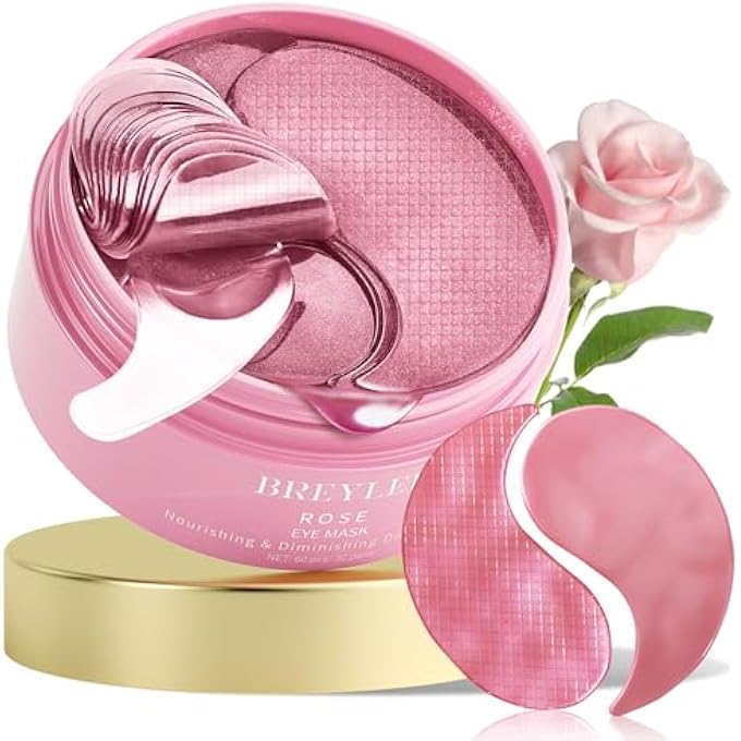 Breylee Rose Eye Mask 60 Pcs, Under Eye Patches,Eye Patches For Puffy Eyes,Hydrates, Improves And Firms The Eye Area, Suitable For Both Women And Men. - Image 1
