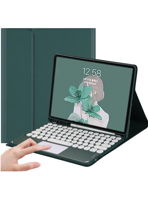 iPad 10th Generation 2022 Keyboard Case with Touchpad Cute Round Key Color Keyboard iPad 10 10.9 inch Detachable Touch Keyboard Slim Smart Cover with Pencil Holder