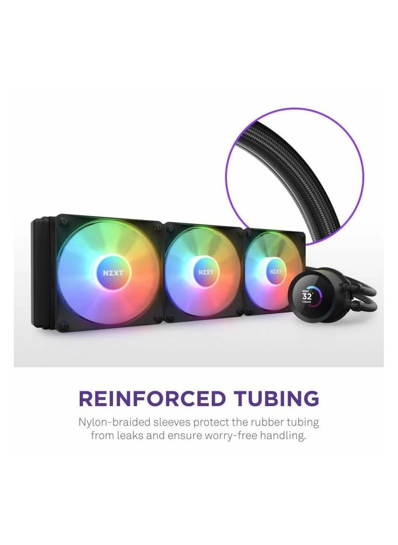 NZXT - NZXT RL-KR360-B1 Kraken 360 RGB Liquid Cooler, 360mm AIO with RGB Controller and Fans - Image 1