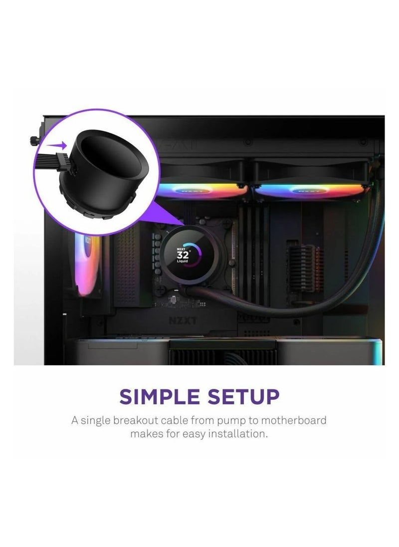NZXT - NZXT RL-KR360-B1 Kraken 360 RGB Liquid Cooler, 360mm AIO with RGB Controller and Fans - Image 1