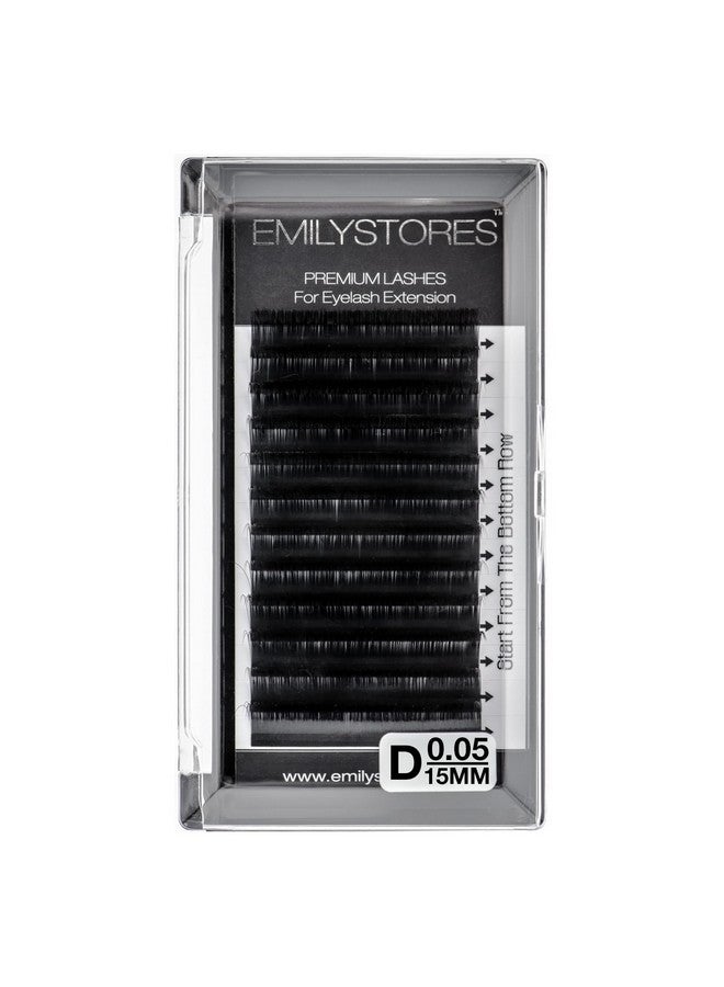 EMILYSTORES Eyelash Extension 0.05Mm Thickness D Curl Length 15Mm Individual Rapid Blooming Volume Eyelash For Easy Fan Lash Extensions, Flower Lashes, Self Fanning Eyelashes, (0.05,D,15Mm) - Image 1