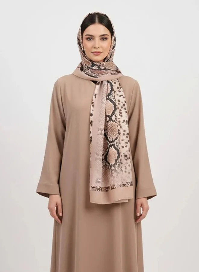 عبايات لمحة طرحة سنيك تاتش – شيفون بنقشة الأفعى الراقية