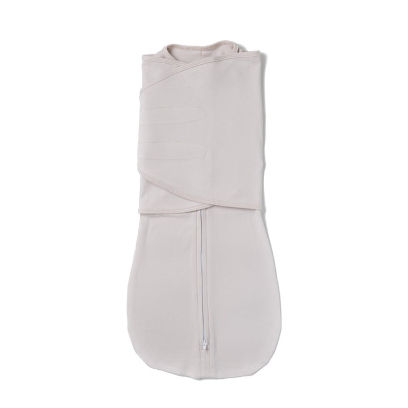 LullaBaby "Double Dream Swaddle: Exclusive Dual Wing Design, Pediatrician-Endorsed, Ultra-Soft Cotton, 0-2 Months, 6-14 lbs - White Sand - Image 1