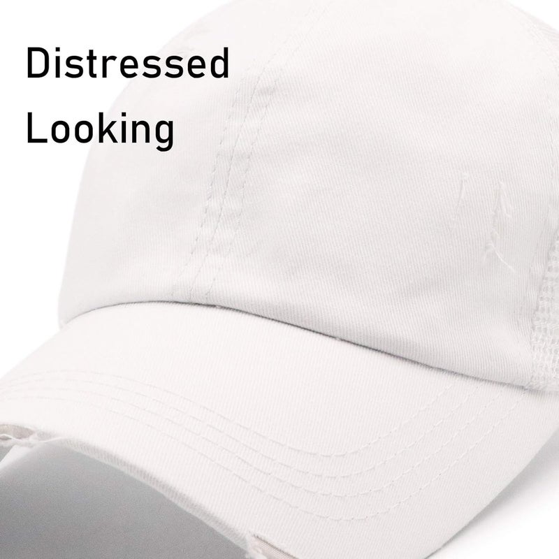 ProMindFun Womens Pony Hat High Ponytail Baseball Cap Girls Messy Bun Caps Camouflage Trucker Bad Hair Day Adjustable Dad Hat - Image 4