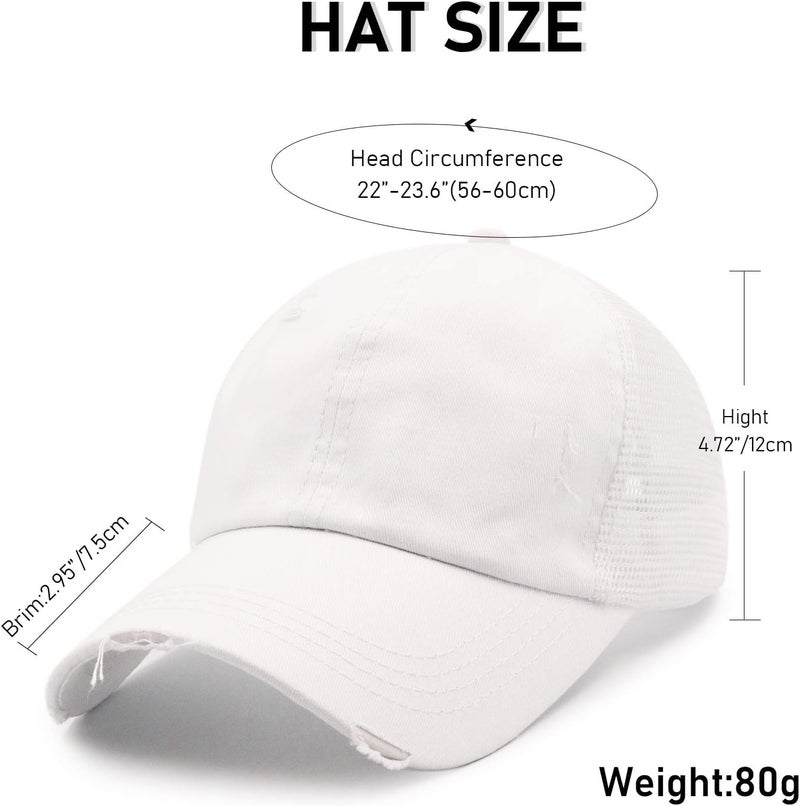 ProMindFun Womens Pony Hat High Ponytail Baseball Cap Girls Messy Bun Caps Camouflage Trucker Bad Hair Day Adjustable Dad Hat - Image 5