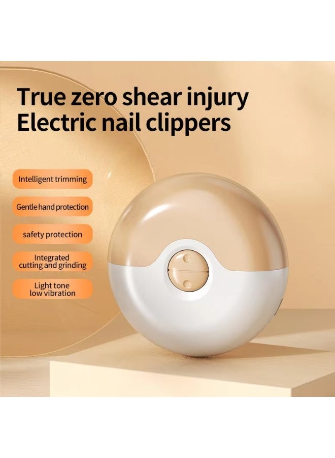Electric Nail Clippers for Adults & Kids – Portable Rechargeable Nail Trimmer with Safety Protection, Quiet Operation, and Integrated Grinding – Anti-Pinching Design, Gentle & Precise Grooming Tool,White - Image 3