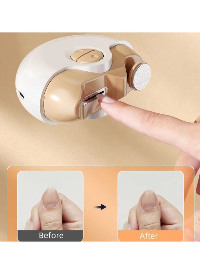 Electric Nail Clippers for Adults & Kids – Portable Rechargeable Nail Trimmer with Safety Protection, Quiet Operation, and Integrated Grinding – Anti-Pinching Design, Gentle & Precise Grooming Tool,White - Image 4