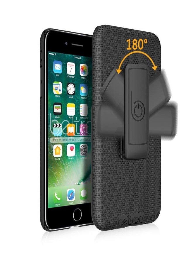 BELTRON Case with Belt Clip for iPhone 7/8 Plus, Ultra Slim Protective Shell Grip Case & Swivel Holster Combo with Built-in Kickstand (iPhone 7 Plus & iPhone 8 Plus ONLY) - Black - Image 5