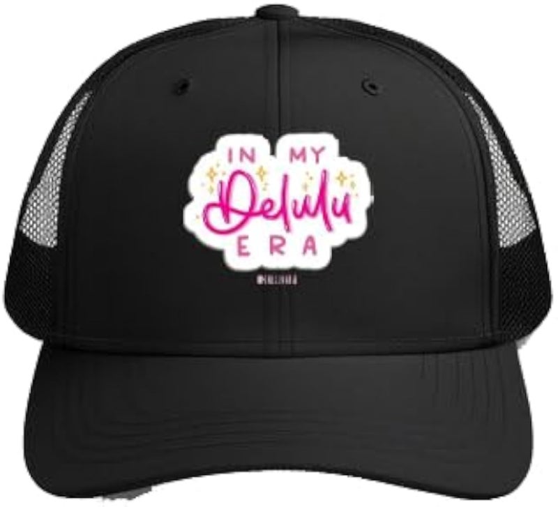 IN MY Delulu ERA Plain unisex baseball cap Black