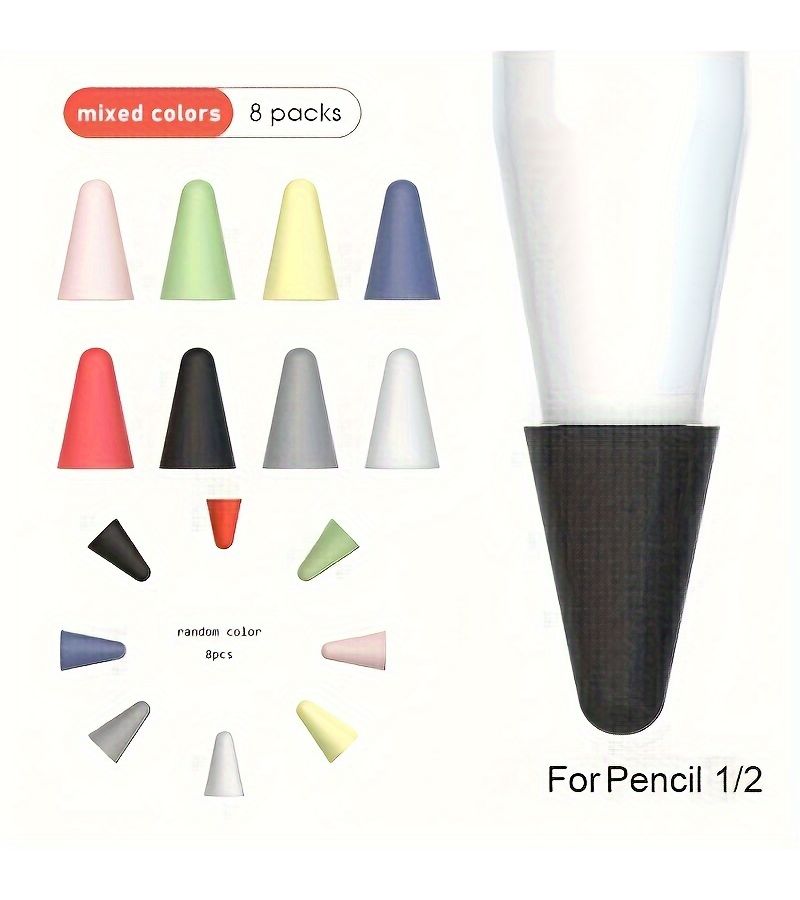 8 Blue Silicone Sleeves For Ipad Pencil 1St 2Nd Gen Pen Tip Cover - Image 1