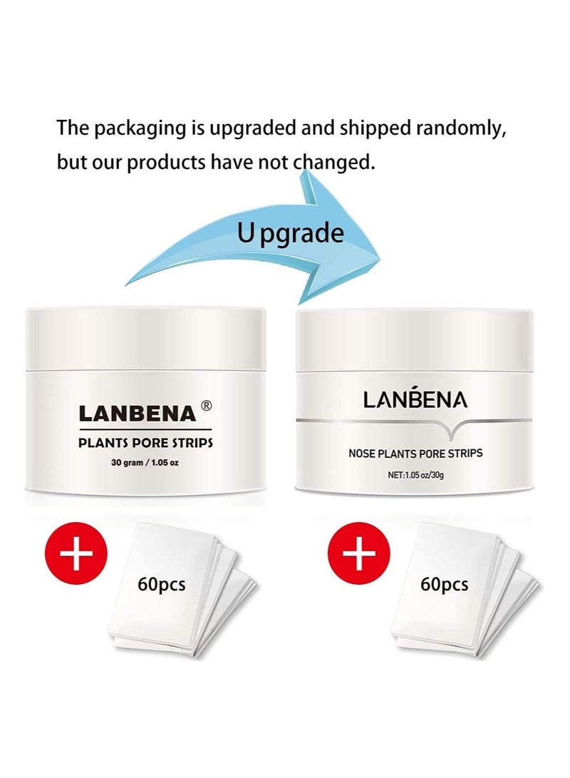 LANBENA 2 Pack Blackhead Remover Mask Aloe Extract Peel off Mask Facial Pore Cleanser Purifying Face Mask Nose Strips - Image 2