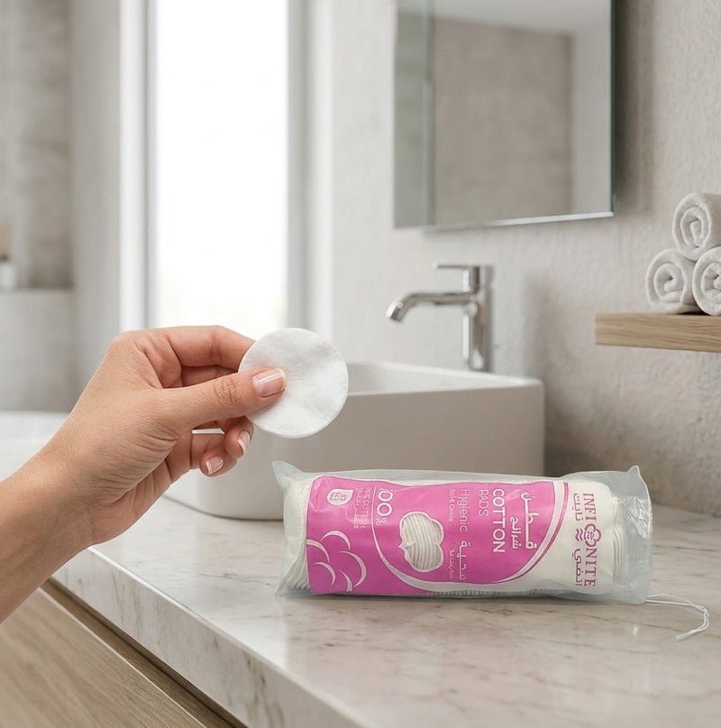 Infinite Makeup Cotton Pads Large Size - 80 PCS Pack - Image 3