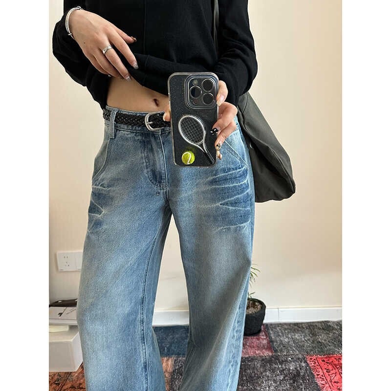 Unisex Classic Denim Jeans Loose Fit Daily Outdoor Wear - Image 5