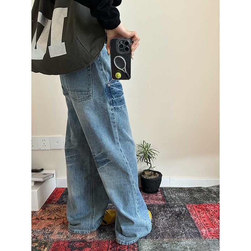 Unisex Classic Denim Jeans Loose Fit Daily Outdoor Wear - Image 4