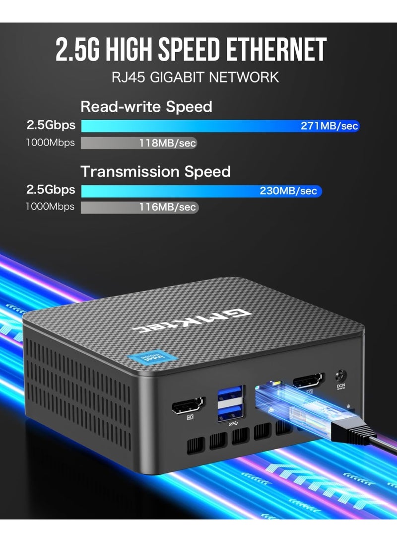 GMKtec Ultracompact Mini PC NucBox G3 Plus with Intel N150 Processor (Up to 3.60GHz) 16GB DDR4 RAM 512GB PCIe M.2 SSD Intel i226-V 2.5Gbps LAN Wi-Fi 6 Bluetooth 5.2 Dual 4K HDMI USB 3.2 Desktop Computer for Office and Business NucBox G3 PLUS - Image 3