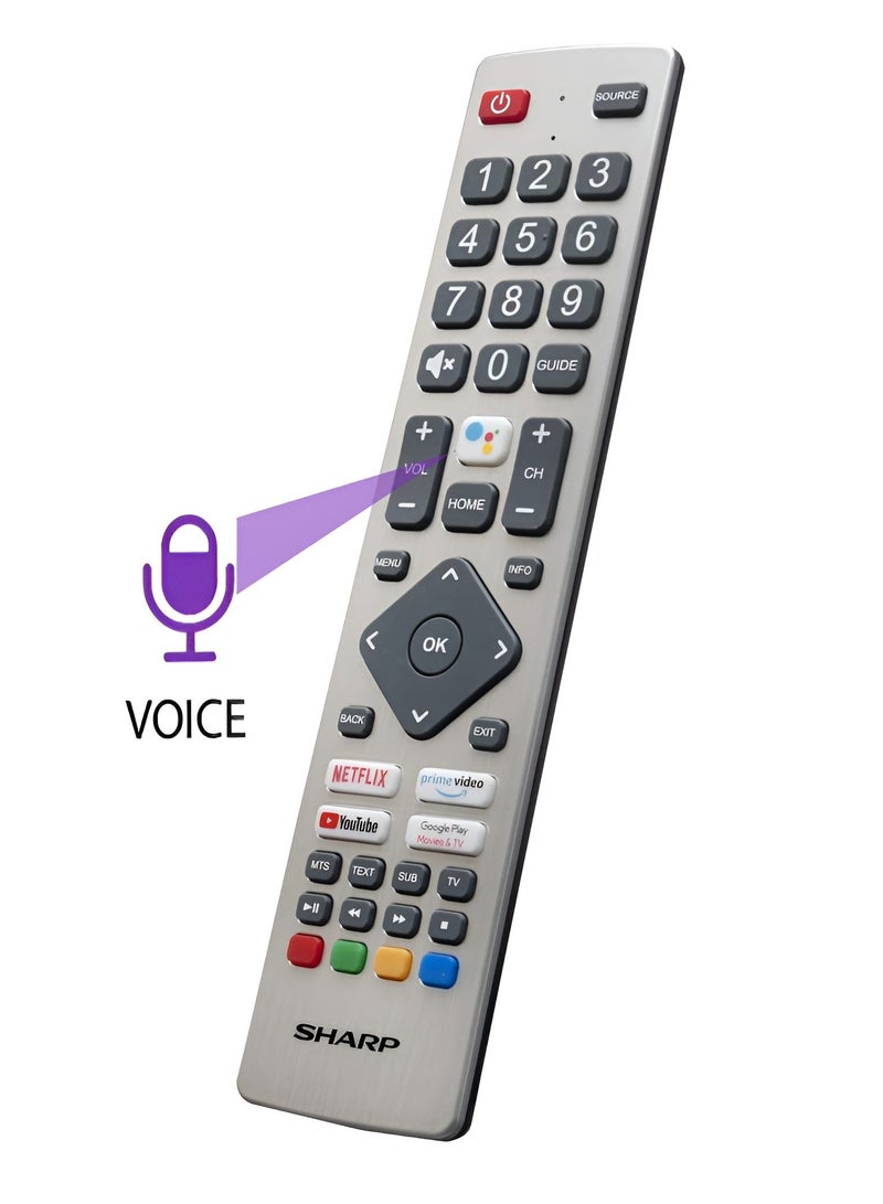 Remote Control for Sharp Ultra HD TV LED LCD with Voice Function Compatible Model 40BL2EA 40BL3EA 40BL4EA 40BL5EA 50BL2EA 50BL3EA 50BL4EA 50BL5EA 55BL2EA 55BL3EA 55BL5EA 