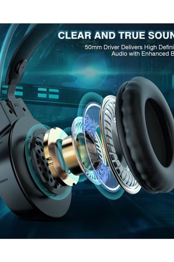 onikuma X15 Pro Wired Over-Ear Gaming Headphones with Mic & LED Light – Black | Noise-Isolating Surround Sound Gaming Headset for PS4, PS5, Xbox One, Xbox Series X/S, Nintendo Switch, PC & Laptop | Adjustable Fit, Soft Cushions, 3.5mm Audio Jack - Image 2