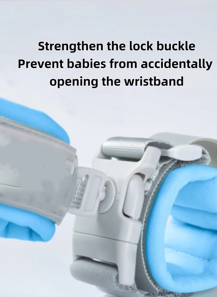 Baby Anti Lost Strap Bracelet Dual-Use (Rabbit Blue 2.5-Meter One Click Release Key Lock Self Luminous) - Image 5