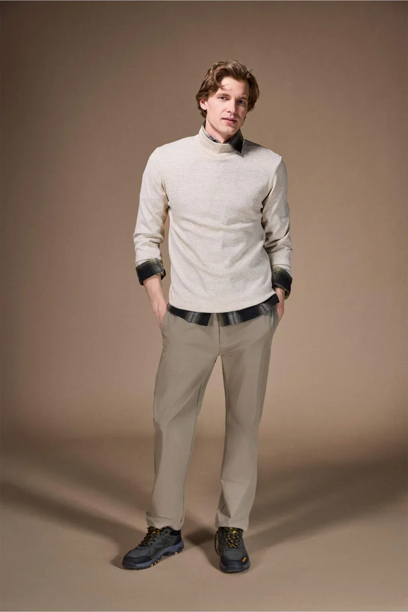 ديفاكتو Slim Fit Turtleneck Basic Knit Pullover