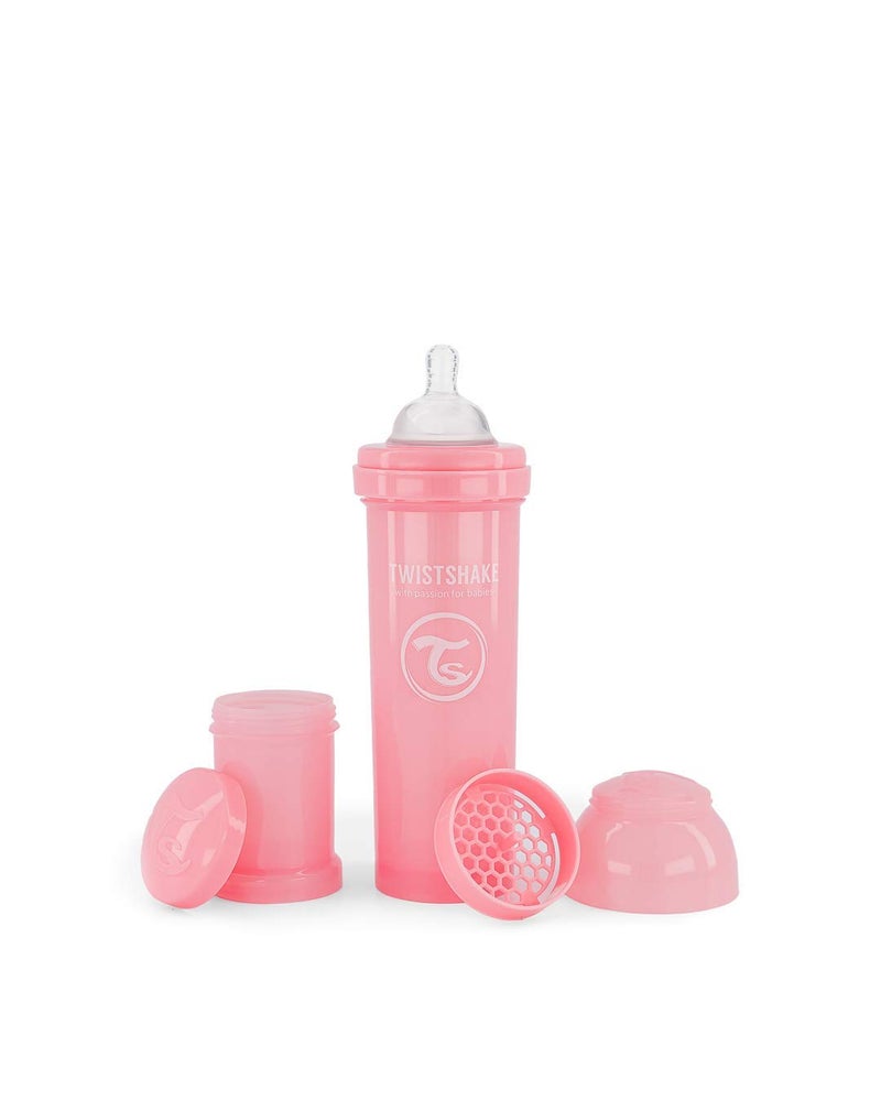 TWISTSHAKE Twistshake Anti Colic Baby Bottles Premium 330ml11oz Bottles with 100ml Milk Storage Container for a Comfortable Feeding Experience for Baby Care Pastel Pink