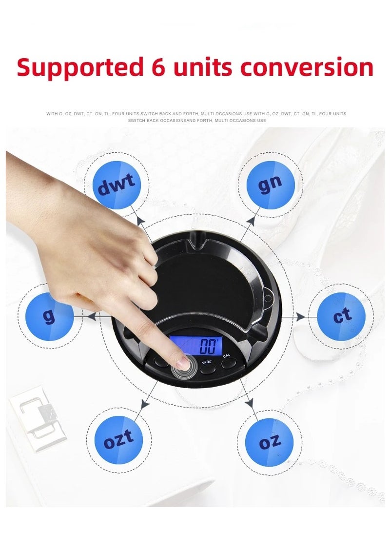 Generic - Milligram Scale  Digital Food Kitchen Durable Scale Grams Scale Ounce Mini Scale High Sensitivity Portable Digital Reloading Weighing Jewelry Power MG Scale with Calibration Weights - Image 1