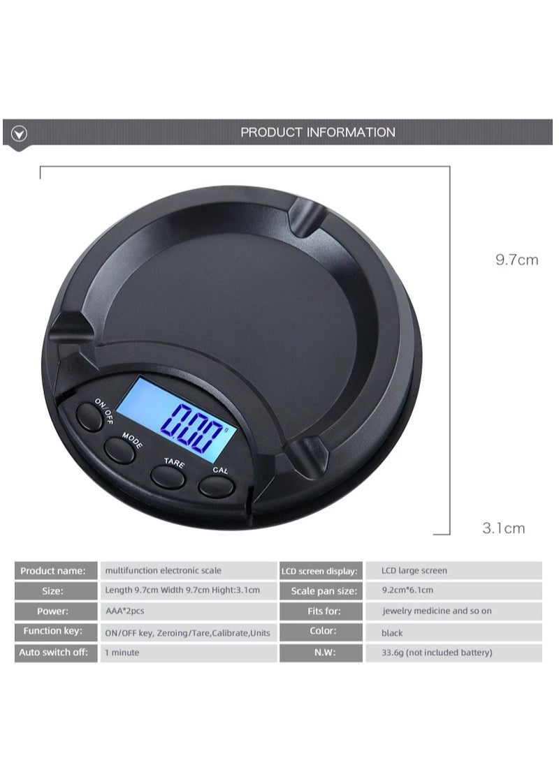 Generic - Milligram Scale  Digital Food Kitchen Durable Scale Grams Scale Ounce Mini Scale High Sensitivity Portable Digital Reloading Weighing Jewelry Power MG Scale with Calibration Weights - Image 1