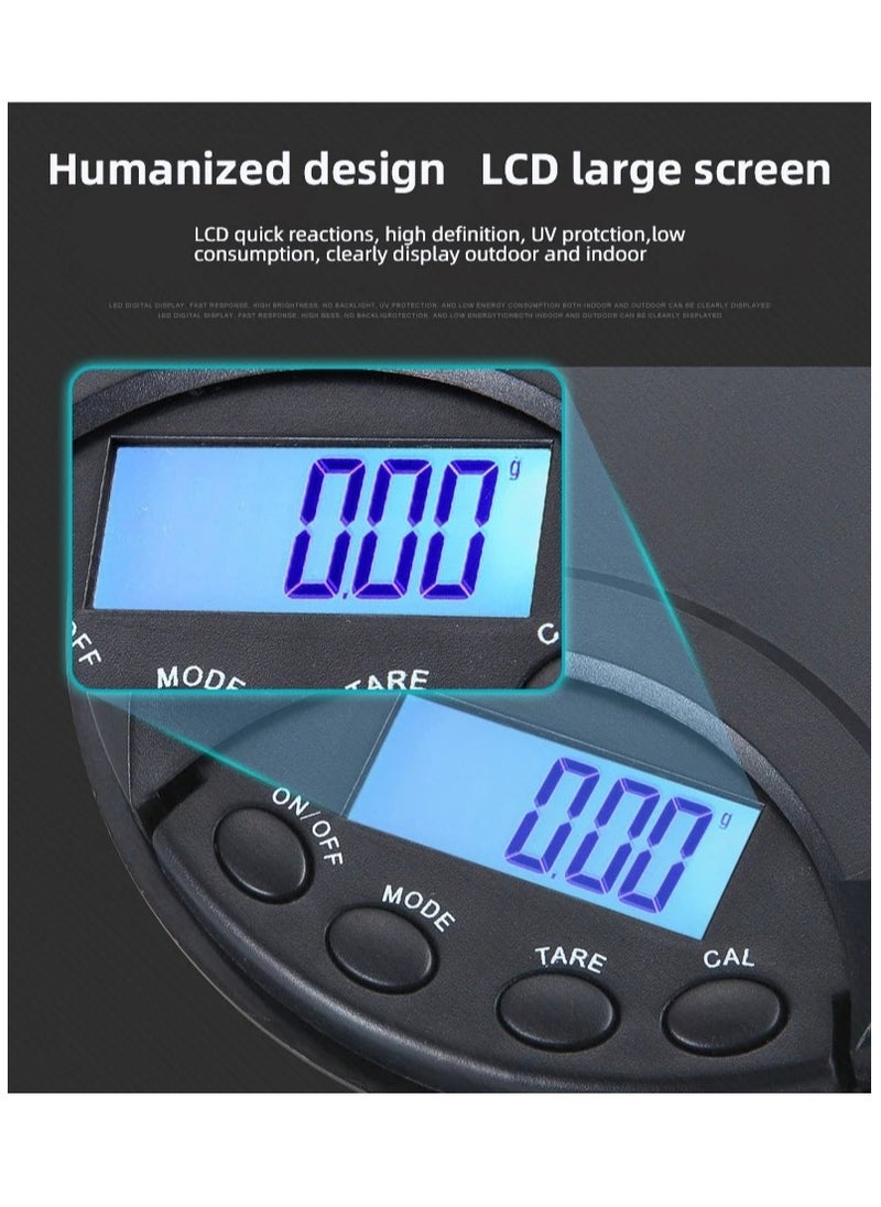 Generic - Milligram Scale  Digital Food Kitchen Durable Scale Grams Scale Ounce Mini Scale High Sensitivity Portable Digital Reloading Weighing Jewelry Power MG Scale with Calibration Weights - Image 1