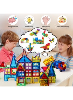 Magblock MAGBLOCK Magnetic Tiles Kids Toys, 120PCS 3D Magnets Building Blocks Set Construction Educational STEM Toys, Magnetic Toys for Kids Stacking Blocks Learning Toys Gifts for Toddlers Boys Girls  - Image 2
