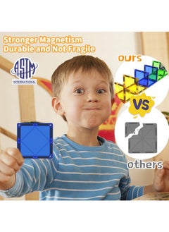 Magblock MAGBLOCK Magnetic Tiles Kids Toys, 120PCS 3D Magnets Building Blocks Set Construction Educational STEM Toys, Magnetic Toys for Kids Stacking Blocks Learning Toys Gifts for Toddlers Boys Girls  - Image 5