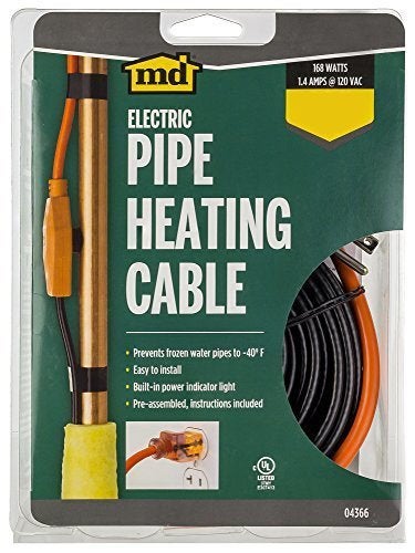 M-D Building Products 64428 18-Foot Pipe Heating Cable with Thermostat - Image 1