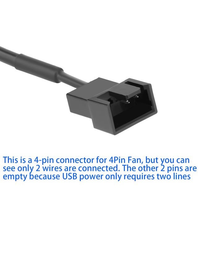 OwlTree 2 Pack USB 5V to 12V 4 Pin Fan Speed Adapter Controller Supported PC Cooling Fan, Max 12V 8W Output (11.8inch) - Image 4