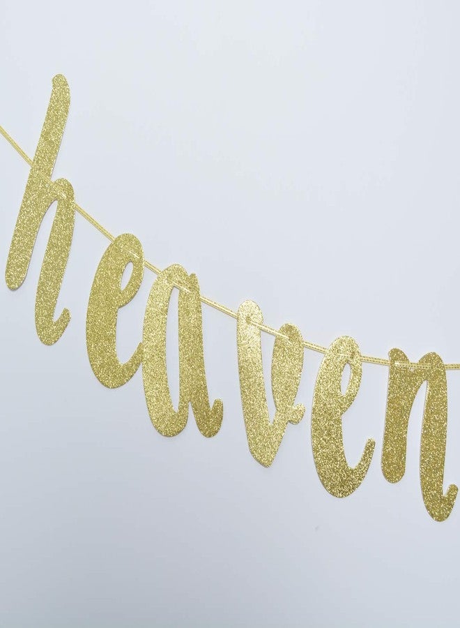 FOZEE Heaven Sent Gold Glitter Banner for Baby Shower Party Decorations - Image 4