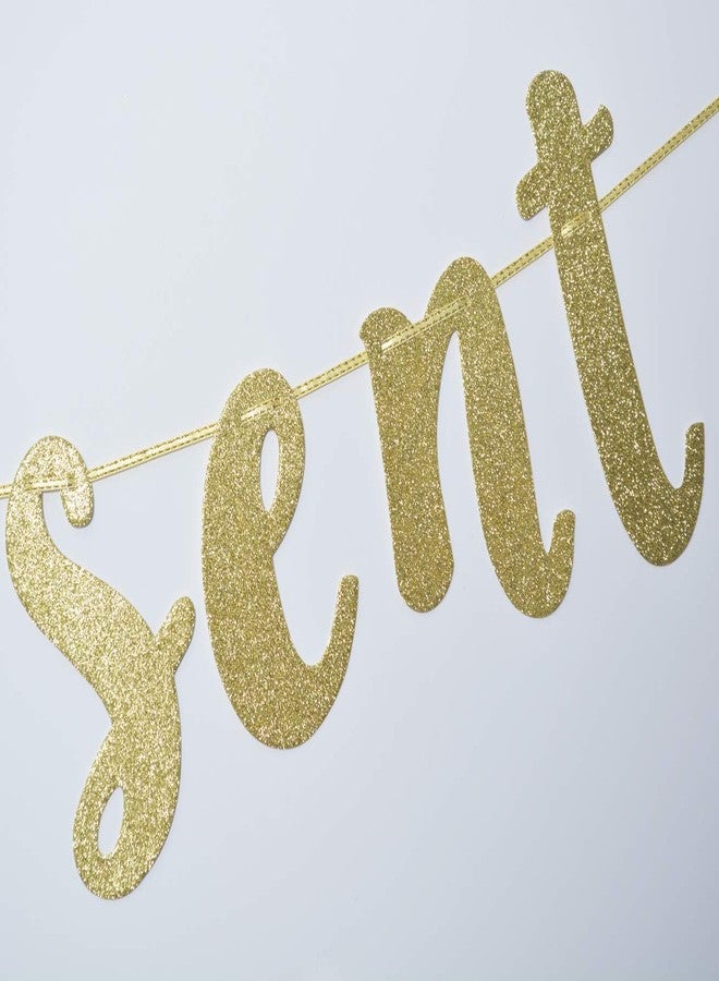 FOZEE Heaven Sent Gold Glitter Banner for Baby Shower Party Decorations - Image 5