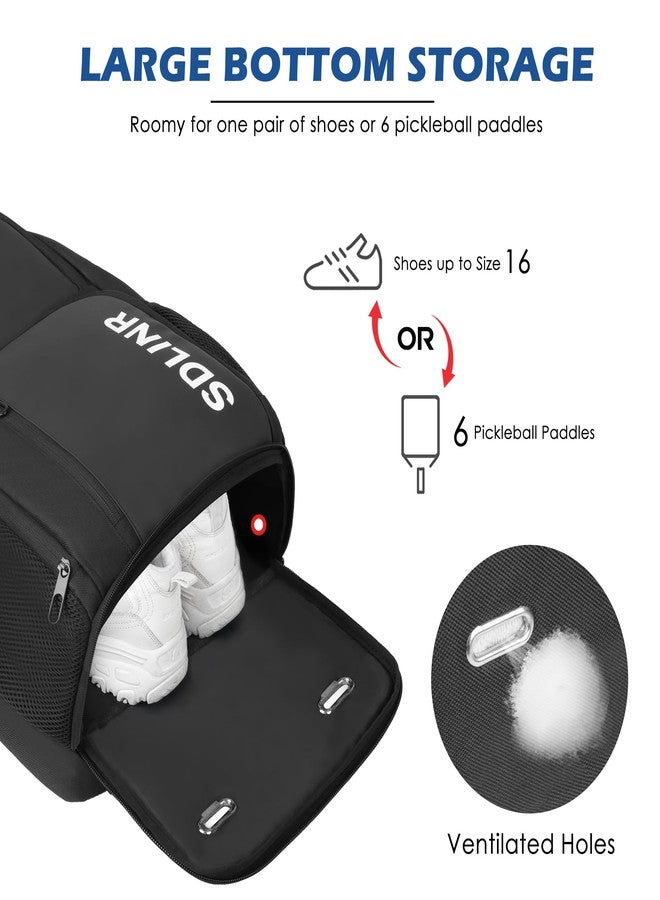 SDLINR Pickleball Bag Fits 4 to 10 Paddles, Large Pickleball Backpack for Men Women with Shoe Compartment, Fence Hook and Accessory Pockets, Pickleball Gifts for Lover - Image 3