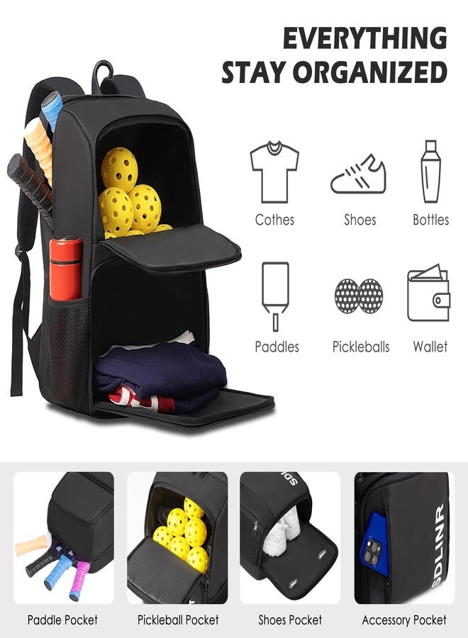 SDLINR Pickleball Bag Fits 4 to 10 Paddles, Large Pickleball Backpack for Men Women with Shoe Compartment, Fence Hook and Accessory Pockets, Pickleball Gifts for Lover - Image 2