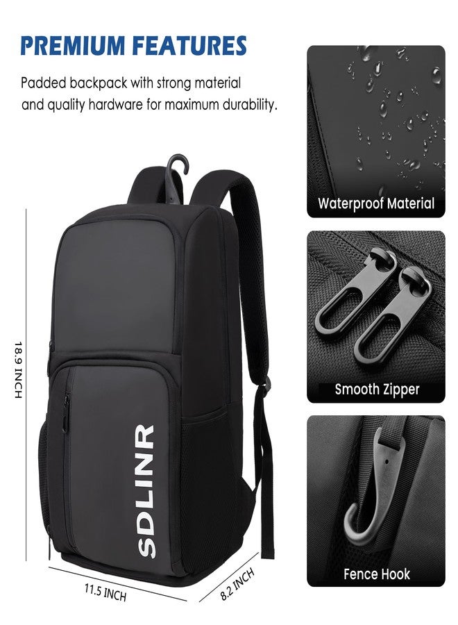 SDLINR Pickleball Bag Fits 4 to 10 Paddles, Large Pickleball Backpack for Men Women with Shoe Compartment, Fence Hook and Accessory Pockets, Pickleball Gifts for Lover - Image 5