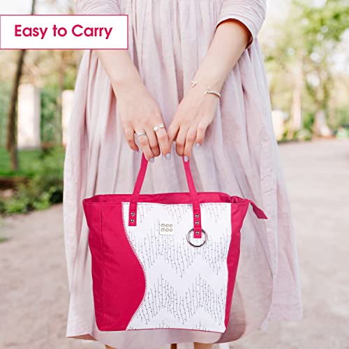 Mee Mee Nursing Diapers Bag |Adjustable Strap,Water&Stain Resistant BackPack |Spacious Bag With Multi Pockets for Keeping Milk Bottle With Diaper Changing Mat |All Baby Essentials In1 Bag (Pink) - Image 5